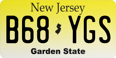 NJ license plate B68YGS