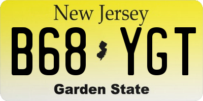 NJ license plate B68YGT