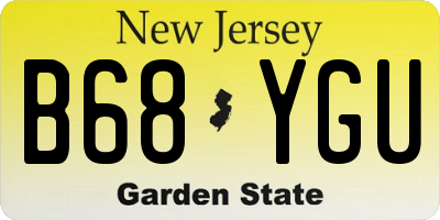 NJ license plate B68YGU