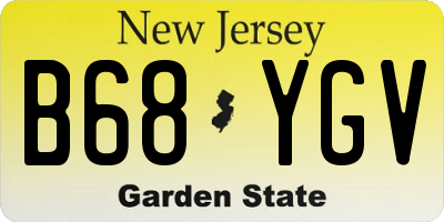 NJ license plate B68YGV