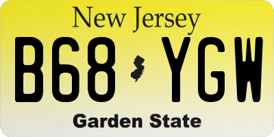 NJ license plate B68YGW