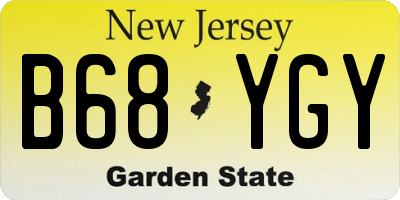NJ license plate B68YGY