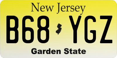 NJ license plate B68YGZ