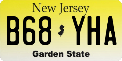 NJ license plate B68YHA