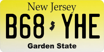 NJ license plate B68YHE