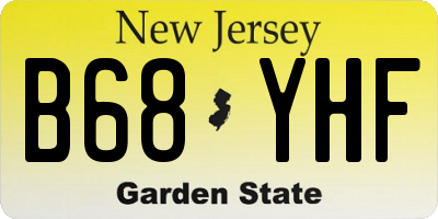 NJ license plate B68YHF