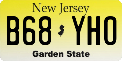 NJ license plate B68YHO
