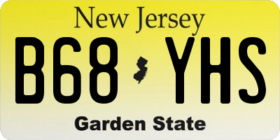 NJ license plate B68YHS