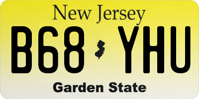 NJ license plate B68YHU