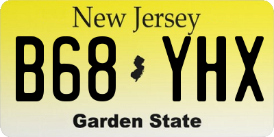 NJ license plate B68YHX