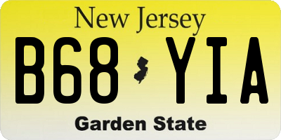 NJ license plate B68YIA