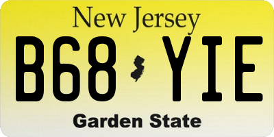 NJ license plate B68YIE
