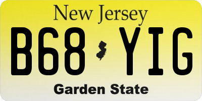 NJ license plate B68YIG