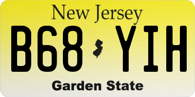 NJ license plate B68YIH