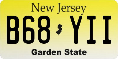 NJ license plate B68YII