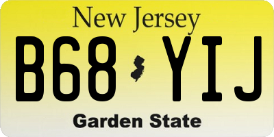 NJ license plate B68YIJ