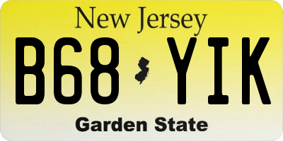 NJ license plate B68YIK