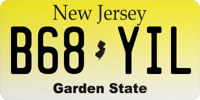 NJ license plate B68YIL