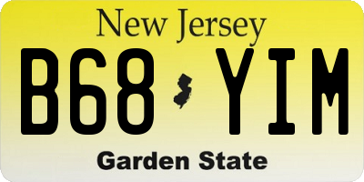 NJ license plate B68YIM