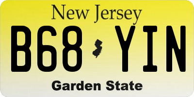 NJ license plate B68YIN