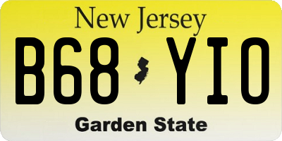 NJ license plate B68YIO