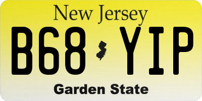 NJ license plate B68YIP