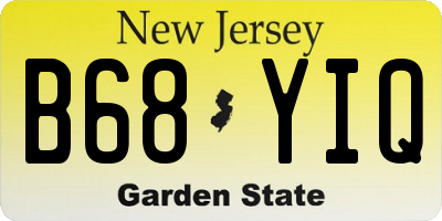 NJ license plate B68YIQ