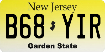 NJ license plate B68YIR