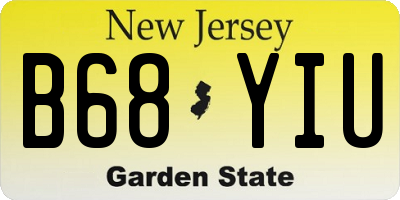 NJ license plate B68YIU