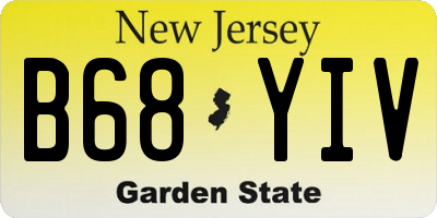 NJ license plate B68YIV
