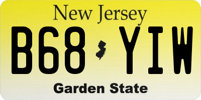 NJ license plate B68YIW