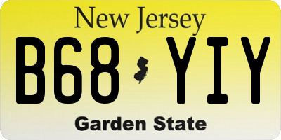 NJ license plate B68YIY
