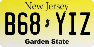NJ license plate B68YIZ