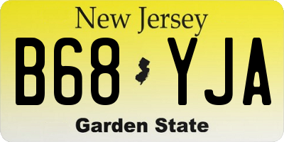 NJ license plate B68YJA