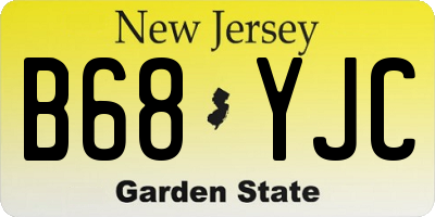 NJ license plate B68YJC