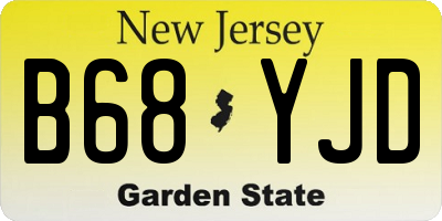 NJ license plate B68YJD