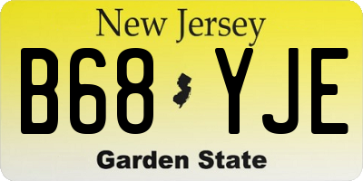 NJ license plate B68YJE