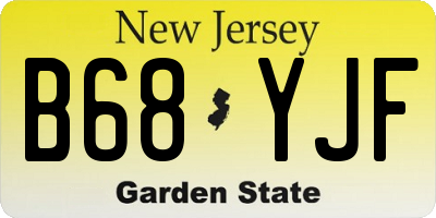 NJ license plate B68YJF