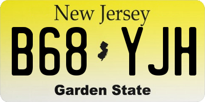 NJ license plate B68YJH