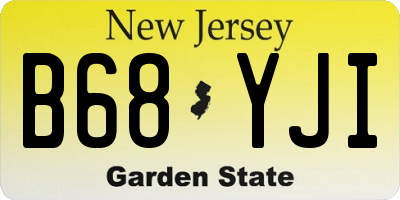 NJ license plate B68YJI