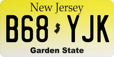 NJ license plate B68YJK