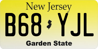 NJ license plate B68YJL