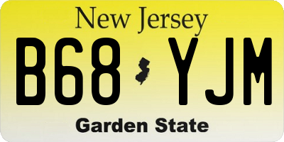 NJ license plate B68YJM