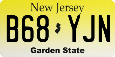 NJ license plate B68YJN