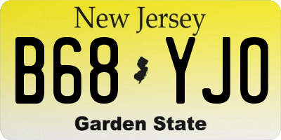 NJ license plate B68YJO