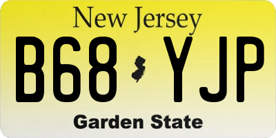 NJ license plate B68YJP