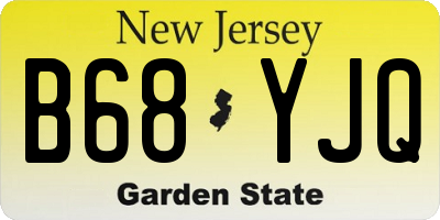 NJ license plate B68YJQ