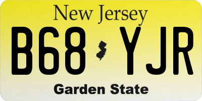 NJ license plate B68YJR
