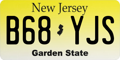 NJ license plate B68YJS