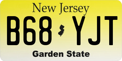 NJ license plate B68YJT